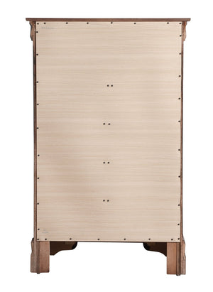 English Elm Elegant Cherry Finish Traditional Tall Chest Anchoring Bedroom or Hallway Decor Cappuccino B078112060