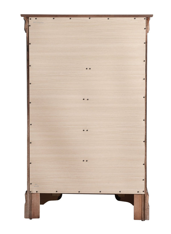 English Elm Elegant Cherry Finish Traditional Tall Chest Anchoring Bedroom or Hallway Decor Cappuccino B078112060