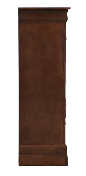English Elm Elegant Cherry Finish Traditional Tall Chest Anchoring Bedroom or Hallway Decor Cappuccino B078112060