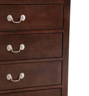 English Elm Elegant Cherry Finish Traditional Tall Chest Anchoring Bedroom or Hallway Decor Cappuccino B078112060