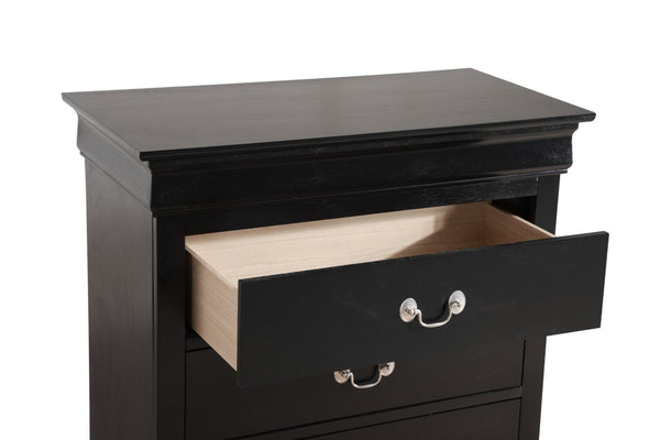 English Elm Elegant Cherry Finish Traditional Tall Chest Anchoring Bedroom or Hallway Decor Black B078112062