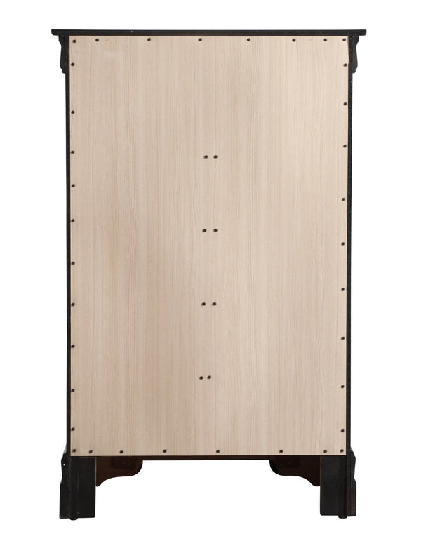 English Elm Elegant Cherry Finish Traditional Tall Chest Anchoring Bedroom or Hallway Decor Black B078112062
