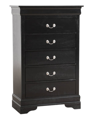 English Elm Elegant Cherry Finish Traditional Tall Chest Anchoring Bedroom or Hallway Decor Black B078112062