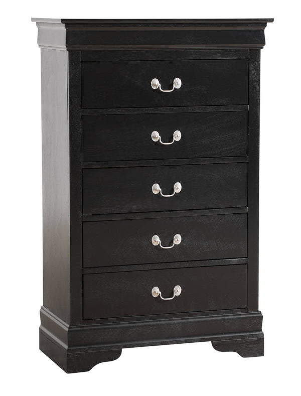 English Elm Elegant Cherry Finish Traditional Tall Chest Anchoring Bedroom or Hallway Decor Black B078112062
