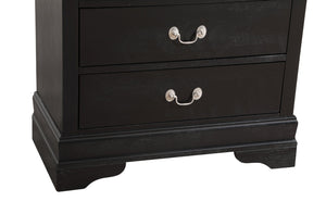 English Elm Elegant Cherry Finish Traditional Tall Chest Anchoring Bedroom or Hallway Decor Black B078112062