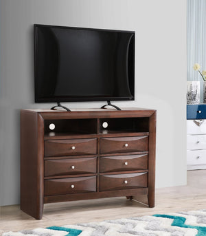 English Elm Marilla Media Chest with Dovetail Drawers Nickel Hardware Warm Wood Veneer Finish Cappuccino B078118250