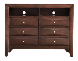 English Elm Marilla Media Chest with Dovetail Drawers Nickel Hardware Warm Wood Veneer Finish Cappuccino B078118250