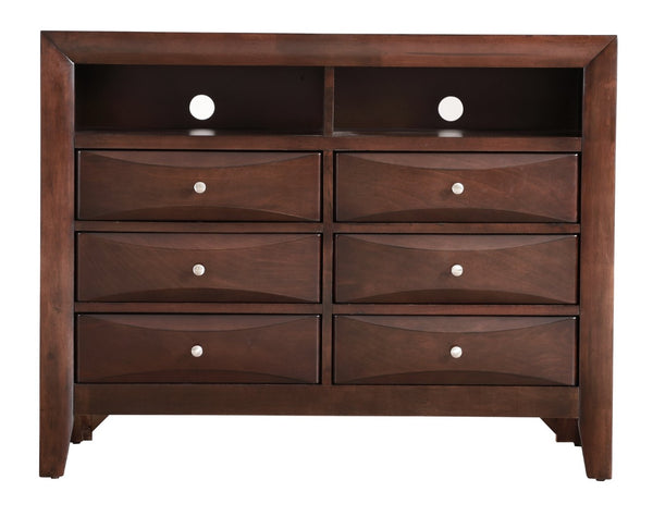 English Elm Marilla Media Chest with Dovetail Drawers Nickel Hardware Warm Wood Veneer Finish Cappuccino B078118250