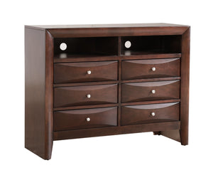 English Elm Marilla Media Chest with Dovetail Drawers Nickel Hardware Warm Wood Veneer Finish Cappuccino B078118250