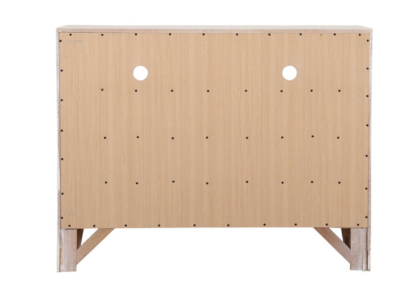 English Elm Marilla Media Chest with Dovetail Drawers Nickel Hardware Warm Wood Veneer Finish White B078118261