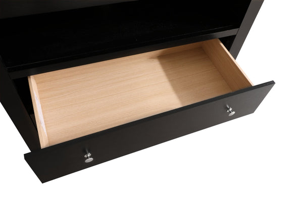 English Elm Burlington Matte Black Media Chest with Dovetail Drawers and Wood Veneer Finish B078118341