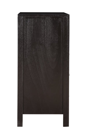 English Elm Burlington Matte Black Media Chest with Dovetail Drawers and Wood Veneer Finish B078118341