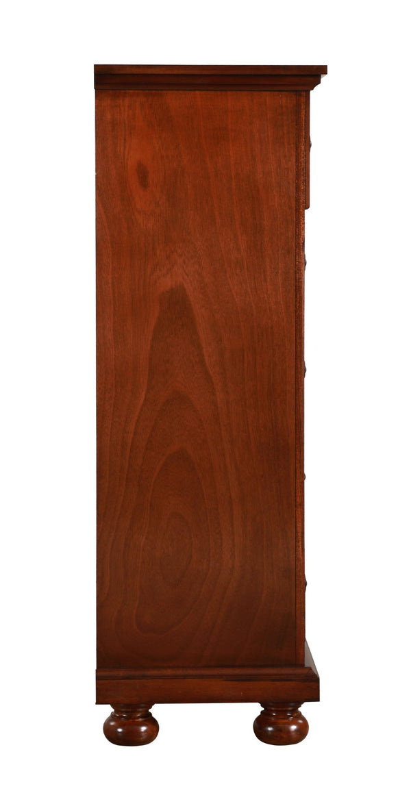 English Elm Meade Seven Drawer Tall Chest in Cherry Veneer with Dovetail Joinery Traditional Style B078118437