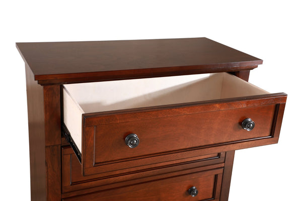 English Elm Meade Seven Drawer Tall Chest in Cherry Veneer with Dovetail Joinery Traditional Style B078118437