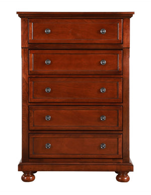 English Elm Meade Seven Drawer Tall Chest in Cherry Veneer with Dovetail Joinery Traditional Style B078118437