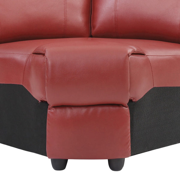 English Elm Ward Faux Leather Wedge Sectional Piece Bold Accent Seat for Modern Living Rooms B078P301548