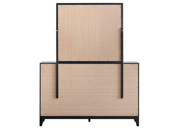 English Elm Glasgow Six Drawer Dresser Matte Black Finish with Brushed Steel Hardware Bedroom Storage B078P349544