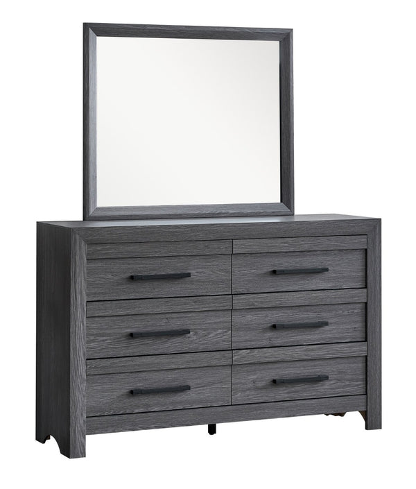 English Elm Rustica Gray Laminate Dresser with Dovetail Drawers and Dimensional Facade for Bedroom B078P473032