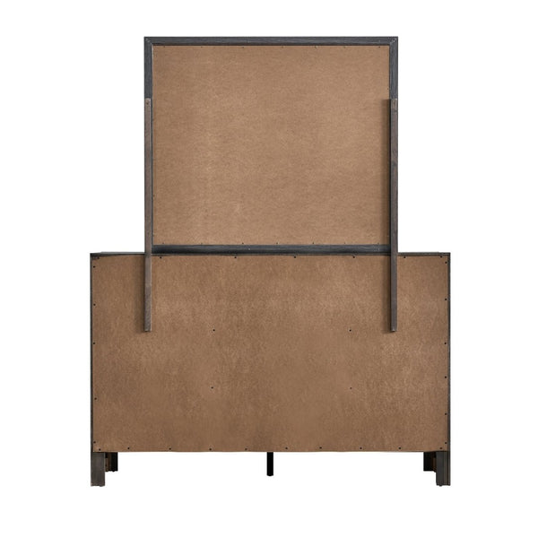 English Elm Rustica Gray Laminate Dresser with Dovetail Drawers and Dimensional Facade for Bedroom B078P473032
