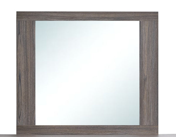 English Elm Aberdeen Wall Mirror with Low-distortion Glass and Gray Oak Laminate Frame for Bedroom B078P497934
