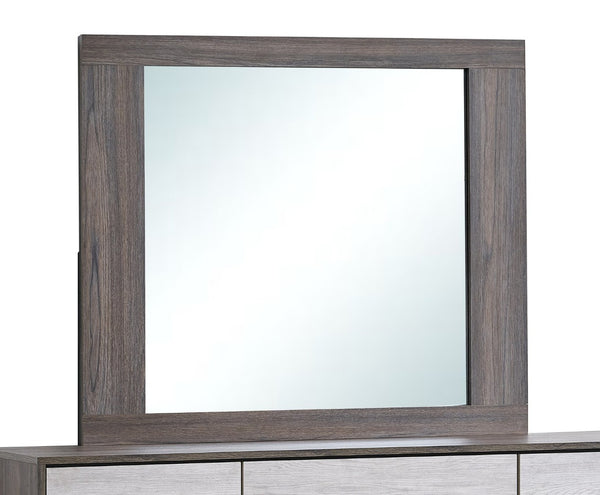 English Elm Aberdeen Wall Mirror with Low-distortion Glass and Gray Oak Laminate Frame for Bedroom B078P497934
