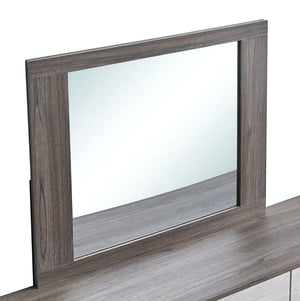 English Elm Aberdeen Wall Mirror with Low-distortion Glass and Gray Oak Laminate Frame for Bedroom B078P497934