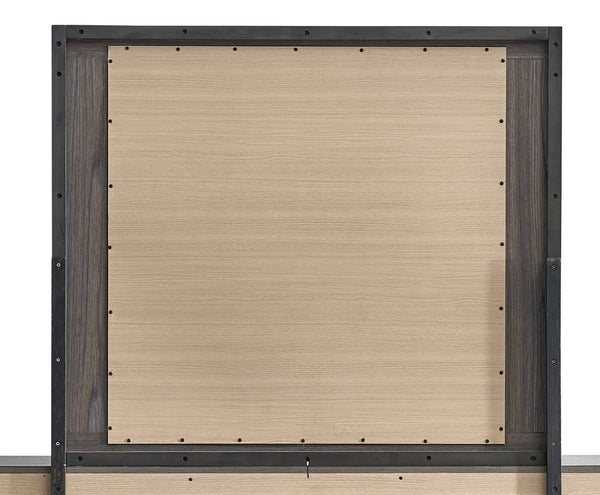 English Elm Aberdeen Wall Mirror with Low-distortion Glass and Gray Oak Laminate Frame for Bedroom B078P497934