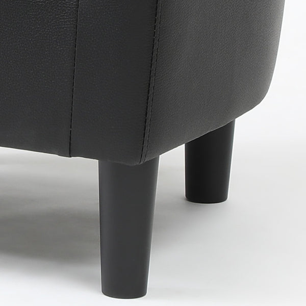 English Elm Salem Faux Leather Accent Chair with Ottoman Baseball Stitch Tailored Compact Seating Black B078P498670