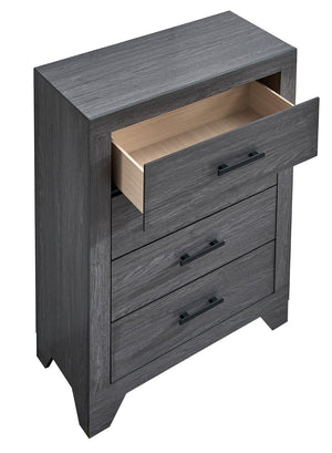 English Elm Plano Five Drawer Chest with Metal Hardware Wood Grain Laminate Modern Bedroom Storage Gray B078P498681