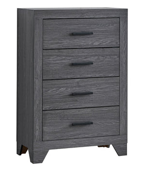 English Elm Plano Five Drawer Chest with Metal Hardware Wood Grain Laminate Modern Bedroom Storage Gray B078P498681