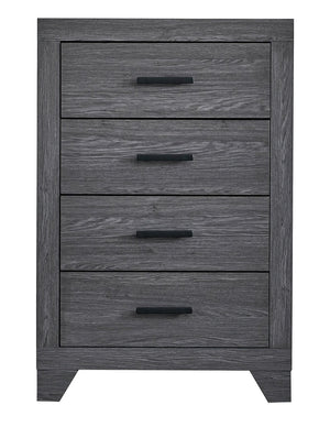 English Elm Plano Five Drawer Chest with Metal Hardware Wood Grain Laminate Modern Bedroom Storage Gray B078P498681
