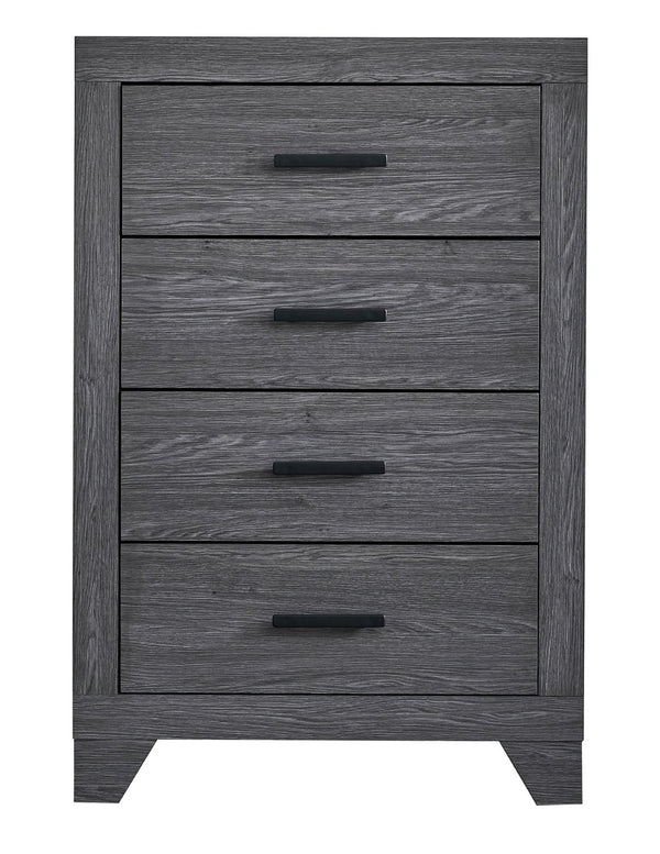 English Elm Plano Five Drawer Chest with Metal Hardware Wood Grain Laminate Modern Bedroom Storage Gray B078P498681