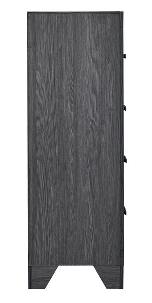 English Elm Plano Five Drawer Chest with Metal Hardware Wood Grain Laminate Modern Bedroom Storage Gray B078P498681
