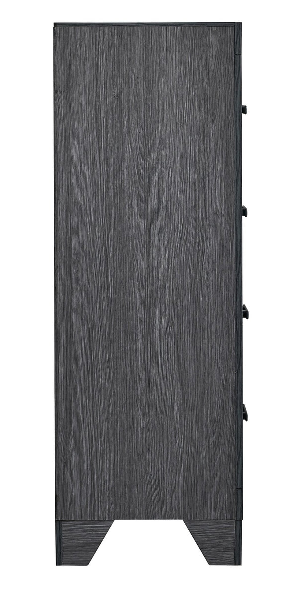 English Elm Plano Five Drawer Chest with Metal Hardware Wood Grain Laminate Modern Bedroom Storage Gray B078P498681