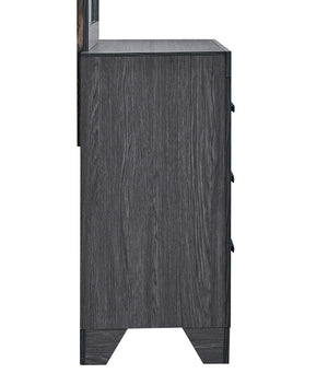 English Elm Plano Six Drawer Wide Dresser with Wood Grain Laminate and Modern Metal Hardware Gray B078P498682