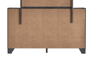 English Elm Plano Six Drawer Wide Dresser with Wood Grain Laminate and Modern Metal Hardware Gray B078P498682
