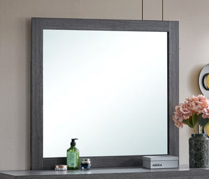 English Elm Plano Wood Grain Framed Wall Mirror with Low Distortion Glass for Bedroom Decor Gray B078P498683