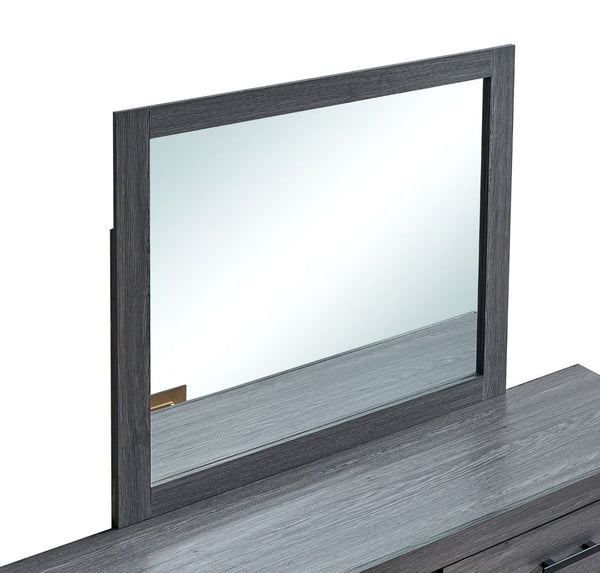 English Elm Plano Wood Grain Framed Wall Mirror with Low Distortion Glass for Bedroom Decor Gray B078P498683