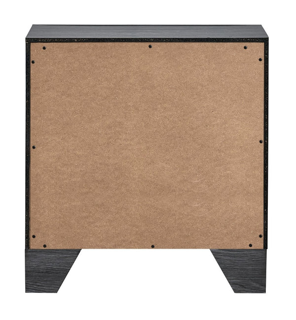 English Elm Plano Two Drawer Nightstand with Dovetail Joinery and Sleek Metal Hardware for Modern Bedrooms Gray B078P498684