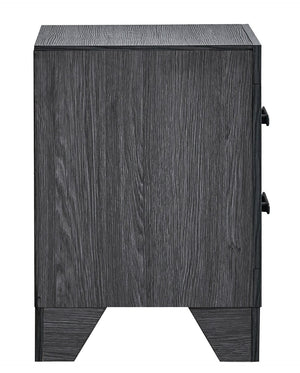 English Elm Plano Two Drawer Nightstand with Dovetail Joinery and Sleek Metal Hardware for Modern Bedrooms Gray B078P498684