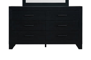 English Elm Plano Six Drawer Wide Dresser with Wood Grain Laminate and Modern Metal Hardware Black B078P498690