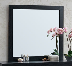 English Elm Plano Wood Grain Framed Wall Mirror with Low Distortion Glass for Bedroom Decor Black B078P498691