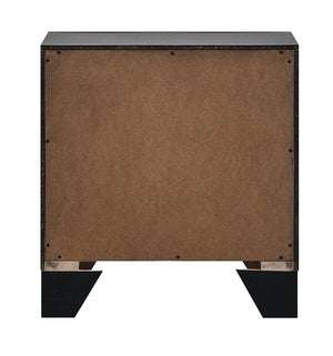 English Elm Plano Two Drawer Nightstand with Dovetail Joinery and Sleek Metal Hardware for Modern Bedrooms Black B078P498692