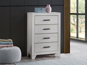 English Elm Plano Five Drawer Chest with Metal Hardware Wood Grain Laminate Modern Bedroom Storage Beige B078P498697