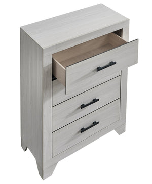 English Elm Plano Five Drawer Chest with Metal Hardware Wood Grain Laminate Modern Bedroom Storage Beige B078P498697
