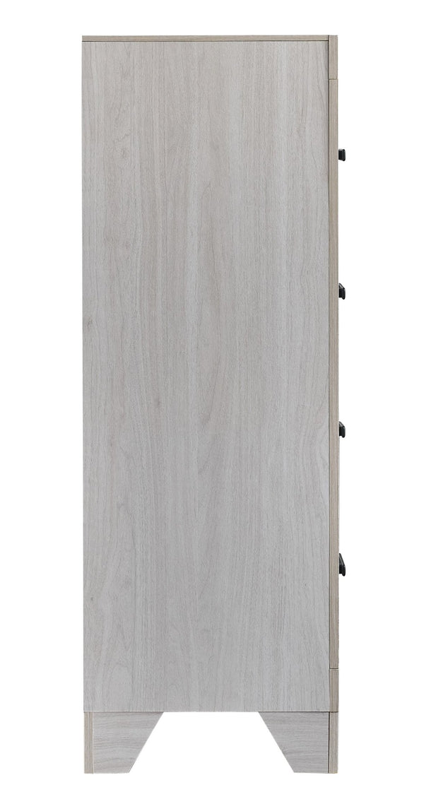 English Elm Plano Five Drawer Chest with Metal Hardware Wood Grain Laminate Modern Bedroom Storage Beige B078P498697