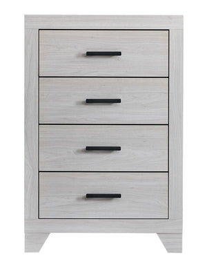 English Elm Plano Five Drawer Chest with Metal Hardware Wood Grain Laminate Modern Bedroom Storage Beige B078P498697