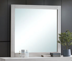 English Elm Plano Wood Grain Framed Wall Mirror with Low Distortion Glass for Bedroom Decor Beige B078P498699
