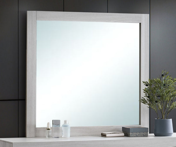 English Elm Plano Wood Grain Framed Wall Mirror with Low Distortion Glass for Bedroom Decor Beige B078P498699