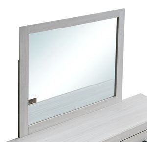 English Elm Plano Wood Grain Framed Wall Mirror with Low Distortion Glass for Bedroom Decor Beige B078P498699